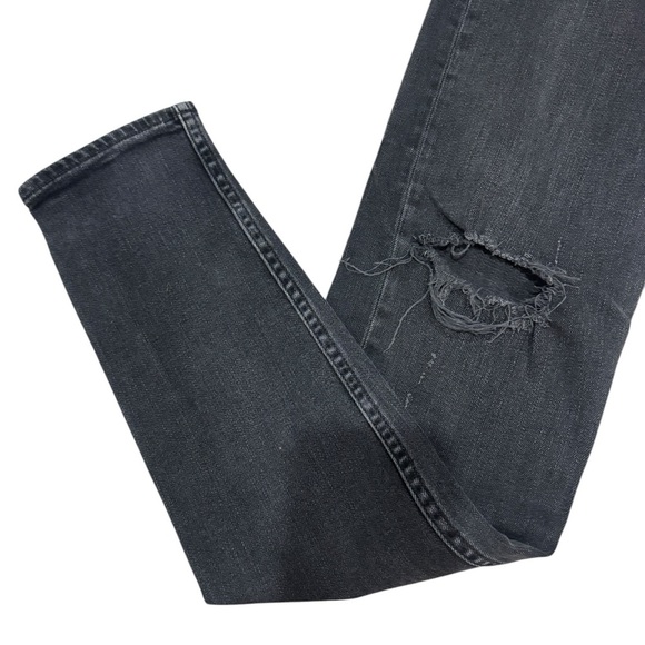 Rag & Bone Men's Size 32 Black Distressed Standard Issue Fit 1 Extra Slim Jeans - Picture 2 of 10